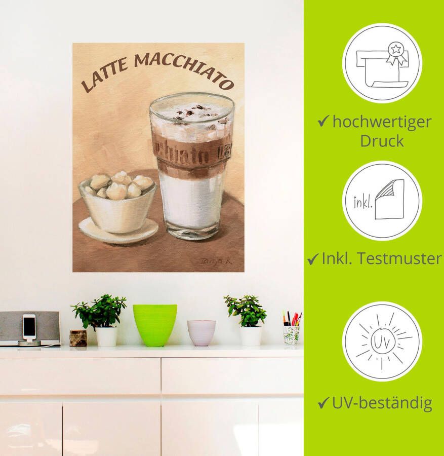 Artland Artprint Latte macchiato als artprint op linnen poster muursticker in verschillende maten