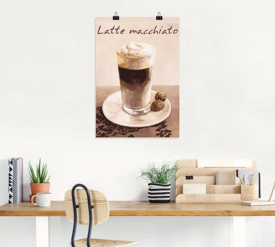 Artland Artprint Latte macchiato koffie als poster muursticker in verschillende maten