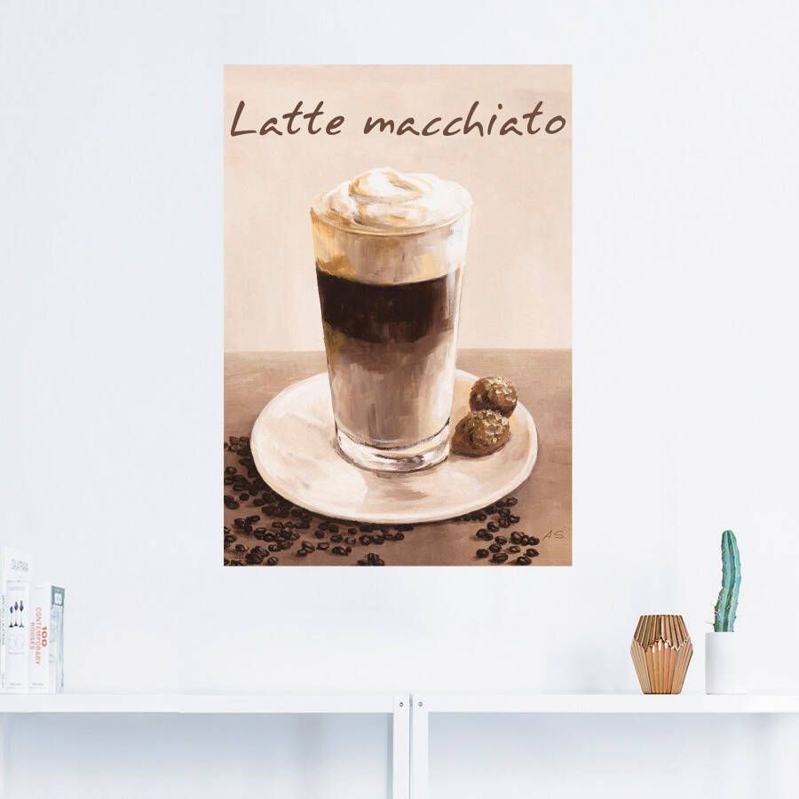 Artland Artprint Latte macchiato koffie als poster muursticker in verschillende maten