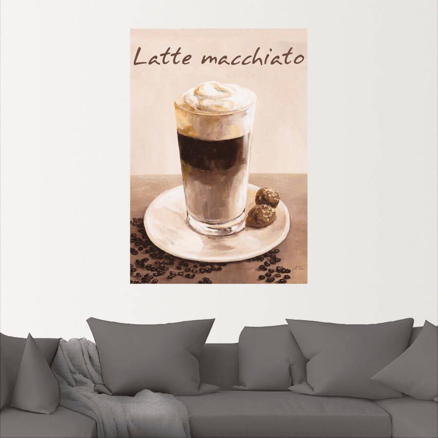 Artland Artprint Latte macchiato koffie als poster muursticker in verschillende maten