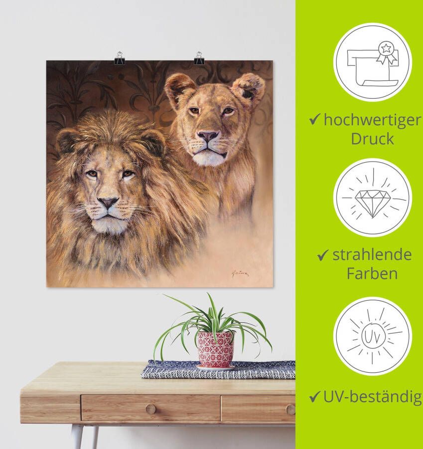 Artland Artprint Leeuwen als artprint van aluminium artprint voor buiten artprint op linnen poster muursticker