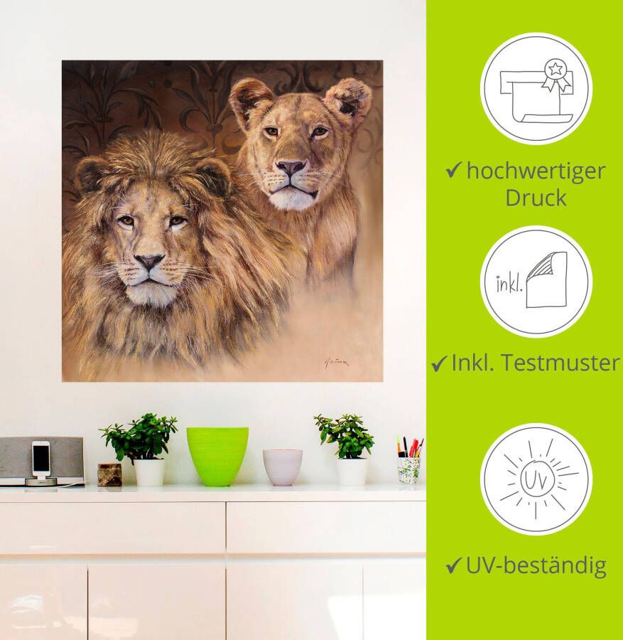 Artland Artprint Leeuwen als artprint van aluminium artprint voor buiten artprint op linnen poster muursticker