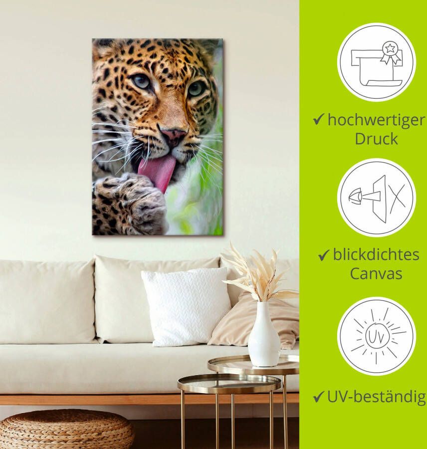 Artland Artprint Leopard als artprint op linnen poster muursticker in verschillende maten