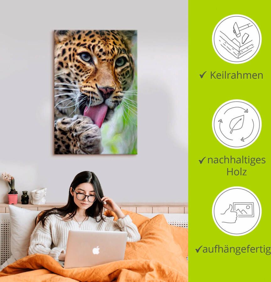 Artland Artprint Leopard als artprint op linnen poster muursticker in verschillende maten