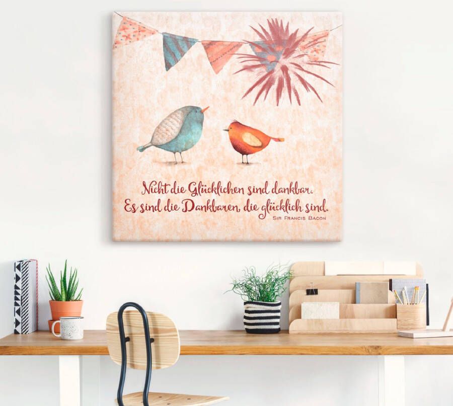 Artland Artprint Levenswijsheid gelukkig als artprint van aluminium artprint voor buiten artprint op linnen poster muursticker