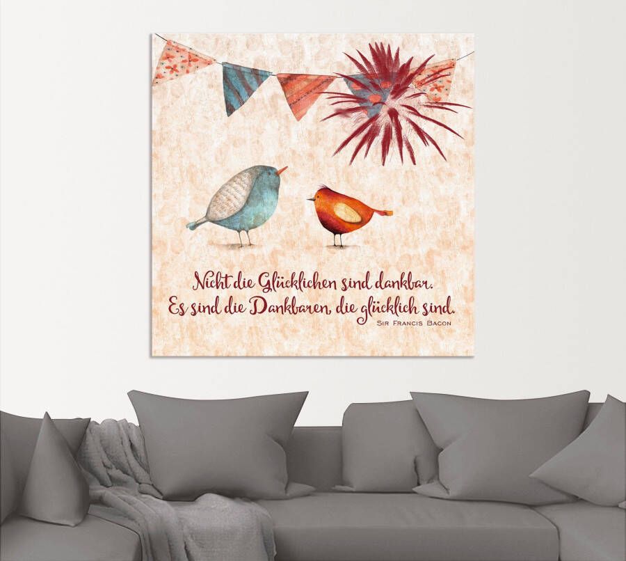 Artland Artprint Levenswijsheid gelukkig als artprint van aluminium artprint voor buiten artprint op linnen poster muursticker