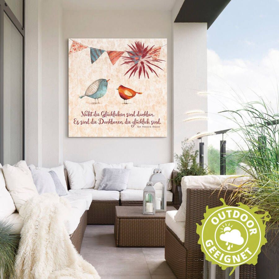 Artland Artprint Levenswijsheid gelukkig als artprint van aluminium artprint voor buiten artprint op linnen poster muursticker