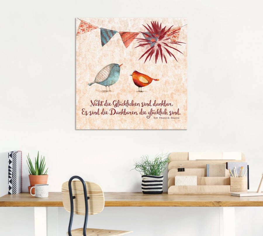 Artland Artprint Levenswijsheid gelukkig als artprint van aluminium artprint voor buiten artprint op linnen poster muursticker