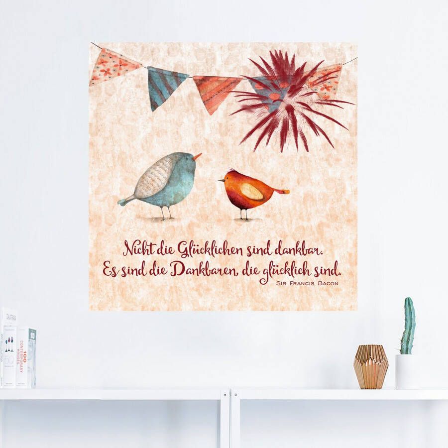 Artland Artprint Levenswijsheid gelukkig als artprint van aluminium artprint voor buiten artprint op linnen poster muursticker