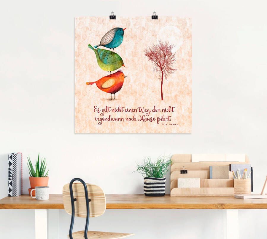 Artland Artprint Levenswijsheid thuis als artprint op linnen poster muursticker in verschillende maten