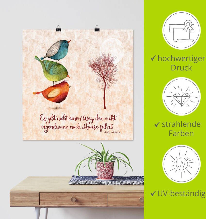 Artland Artprint Levenswijsheid thuis als artprint op linnen poster muursticker in verschillende maten