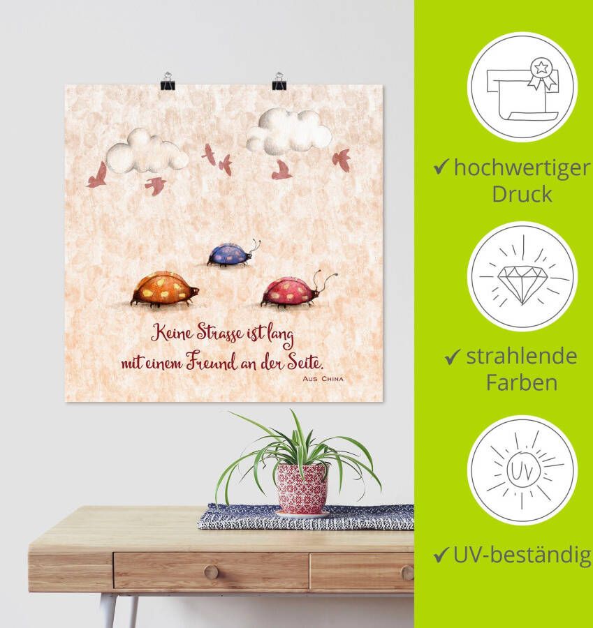 Artland Artprint Levenswijsheid vrienden als artprint van aluminium artprint voor buiten artprint op linnen poster muursticker