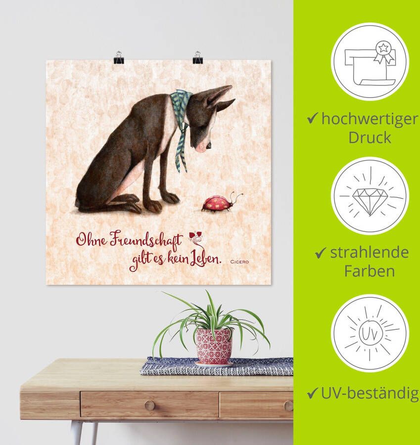 Artland Artprint Levenswijsheid vriendschap als artprint van aluminium artprint voor buiten artprint op linnen poster in verschillende maten. maten