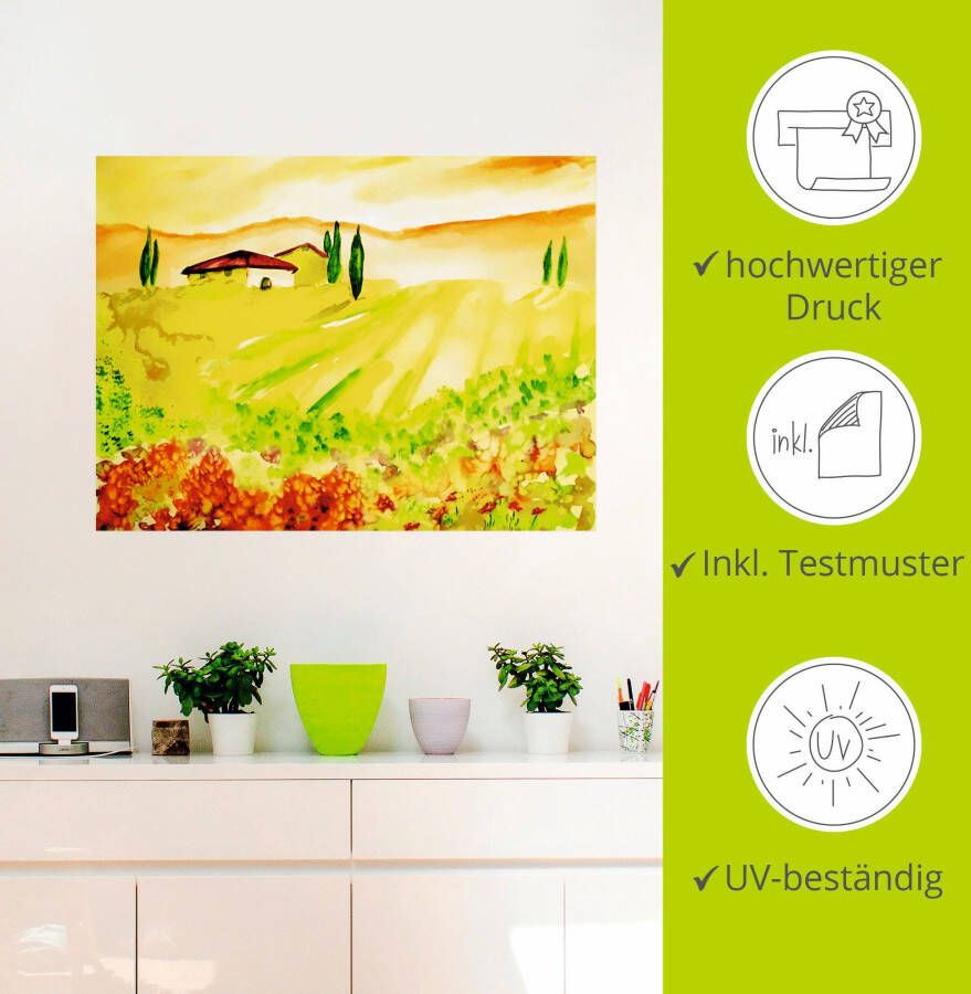 Artland Artprint Licht van Toscane als artprint op linnen poster muursticker in verschillende maten