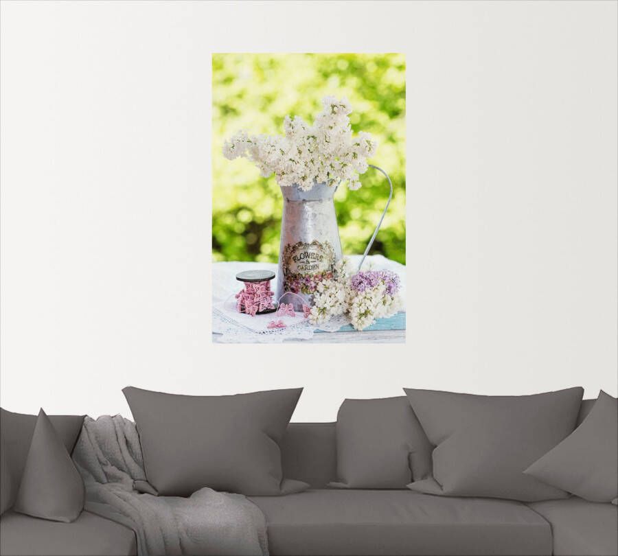 Artland Artprint Lila en shabby chic stilleven als artprint van aluminium artprint voor buiten artprint op linnen poster muursticker