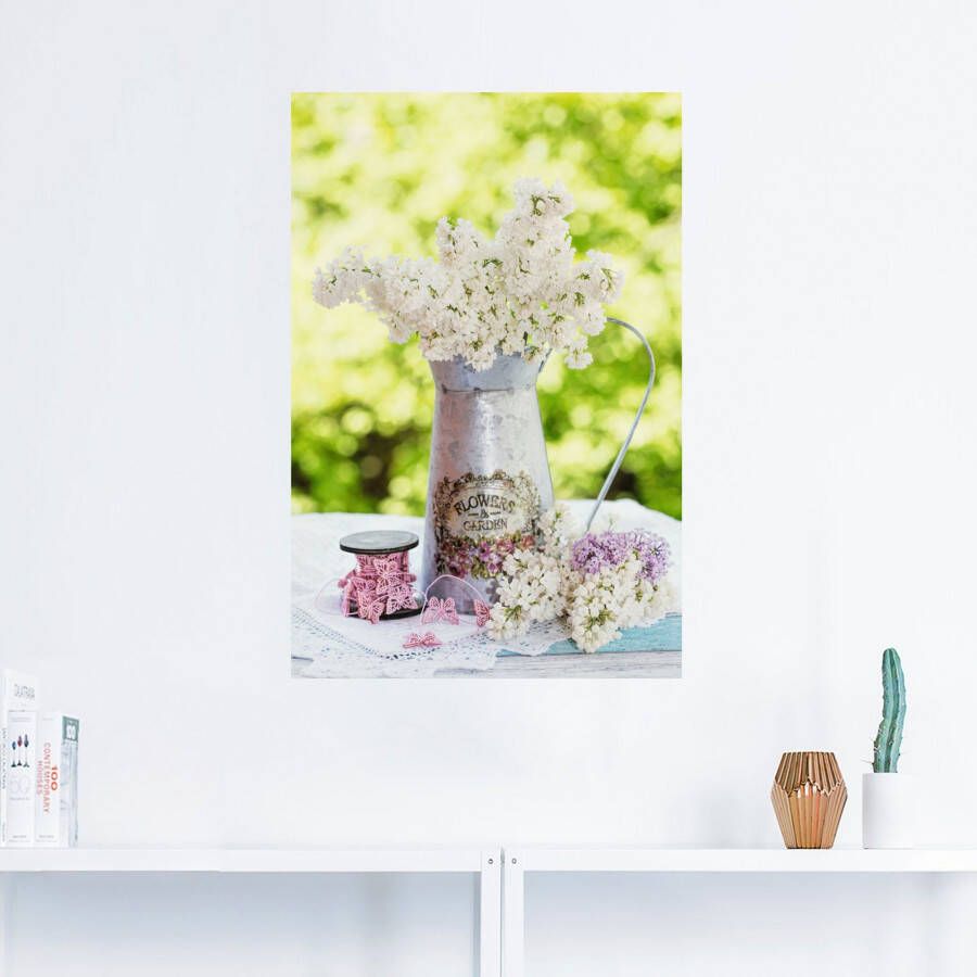 Artland Artprint Lila en shabby chic stilleven als artprint van aluminium artprint voor buiten artprint op linnen poster muursticker