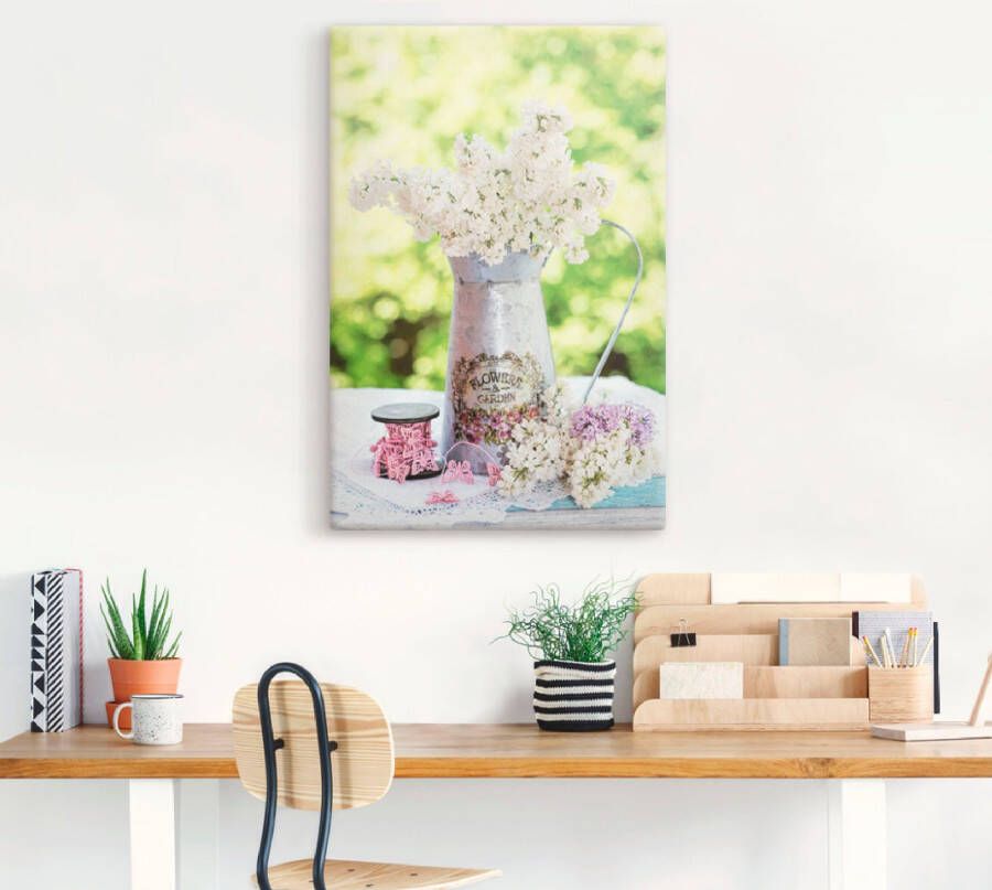 Artland Artprint Lila en shabby chic stilleven als artprint van aluminium artprint voor buiten artprint op linnen poster muursticker