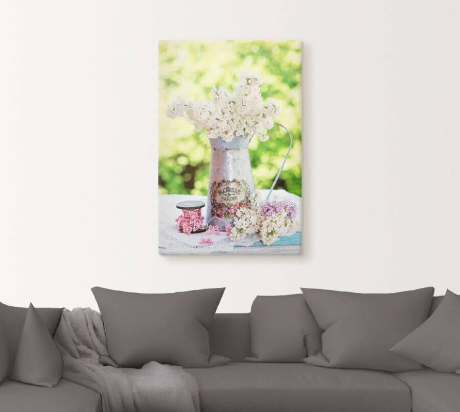 Artland Artprint Lila en shabby chic stilleven als artprint van aluminium artprint voor buiten artprint op linnen poster muursticker