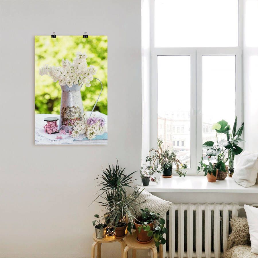 Artland Artprint Lila en shabby chic stilleven als artprint van aluminium artprint voor buiten artprint op linnen poster muursticker