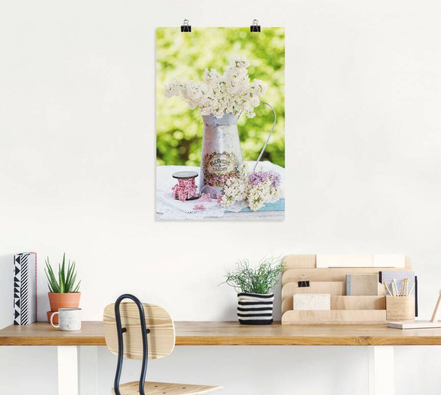 Artland Artprint Lila en shabby chic stilleven als artprint van aluminium artprint voor buiten artprint op linnen poster muursticker