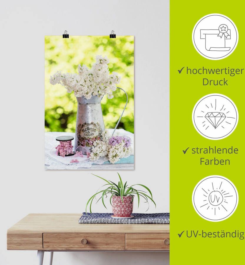 Artland Artprint Lila en shabby chic stilleven als artprint van aluminium artprint voor buiten artprint op linnen poster muursticker