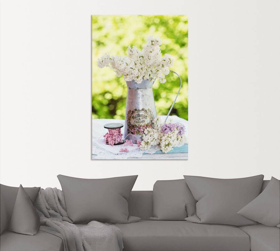 Artland Artprint Lila en shabby chic stilleven als artprint van aluminium artprint voor buiten artprint op linnen poster muursticker