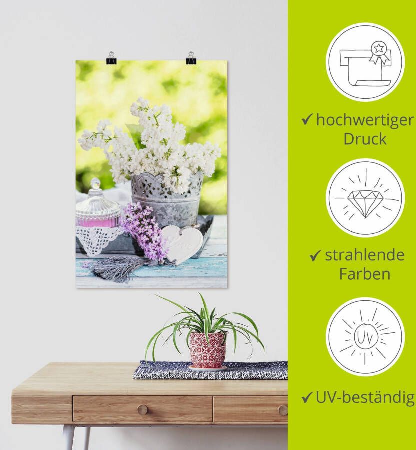 Artland Artprint Lila en shabby chic stilleven I als artprint op linnen poster muursticker in verschillende maten