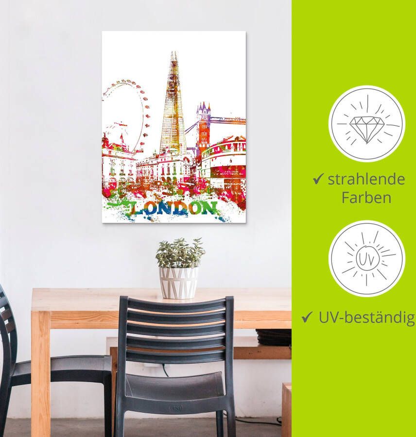 Artland Artprint Londen grafisch als artprint van aluminium artprint op linnen muursticker of poster in verschillende maten