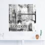 Artland Poster Londen Skyline abstracte collage 04 als artprint op linnen muursticker of poster in verschillende maten - Thumbnail 3