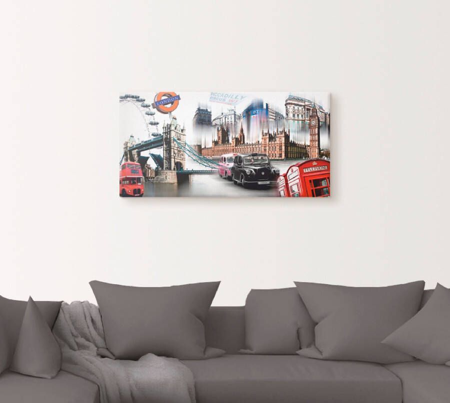 Artland Artprint Londen Skyline collage IV als artprint op linnen poster muursticker in verschillende maten