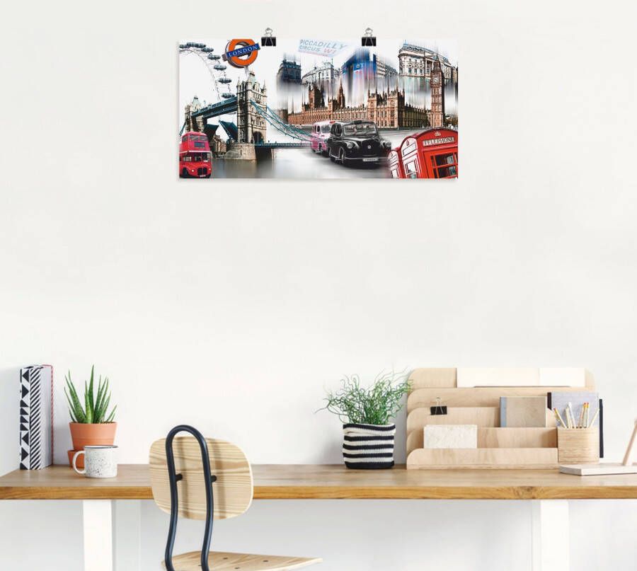 Artland Artprint Londen Skyline collage IV als artprint op linnen poster muursticker in verschillende maten