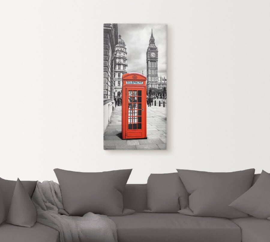 Artland Artprint Londen Telefooncel als artprint van aluminium artprint voor buiten artprint op linnen in verschillende maten