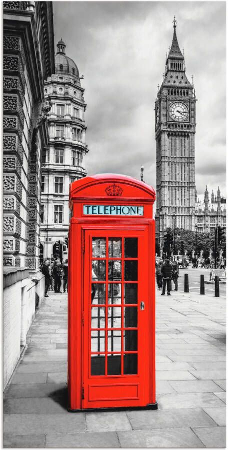 Artland Artprint Londen Telefooncel als artprint van aluminium artprint voor buiten artprint op linnen in verschillende maten