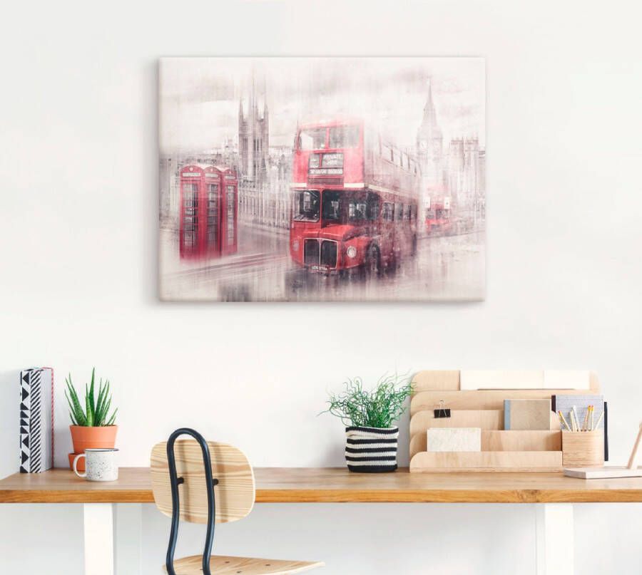 Artland Artprint Londen Westminster collage als artprint op linnen poster in verschillende formaten maten