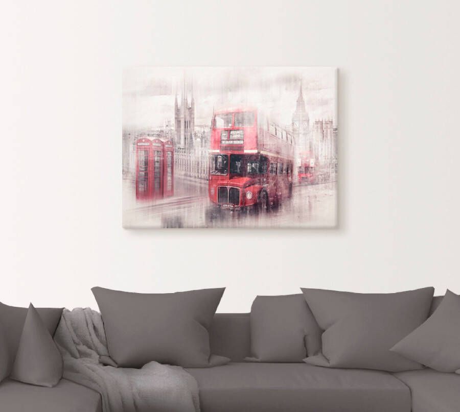 Artland Artprint Londen Westminster collage als artprint op linnen poster in verschillende formaten maten