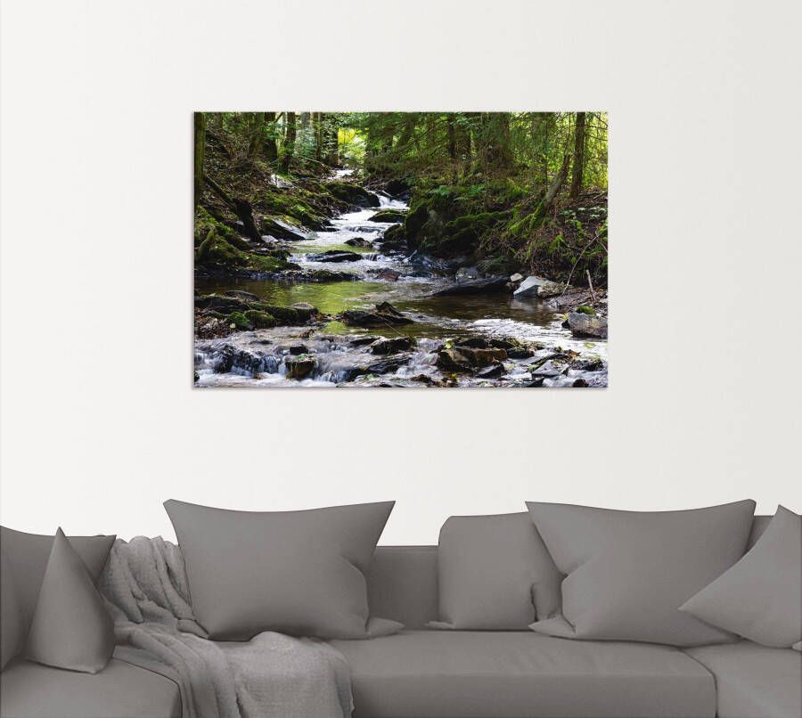 Artland Artprint Loop van de beek in het bos als artprint van aluminium artprint voor buiten artprint op linnen poster muursticker