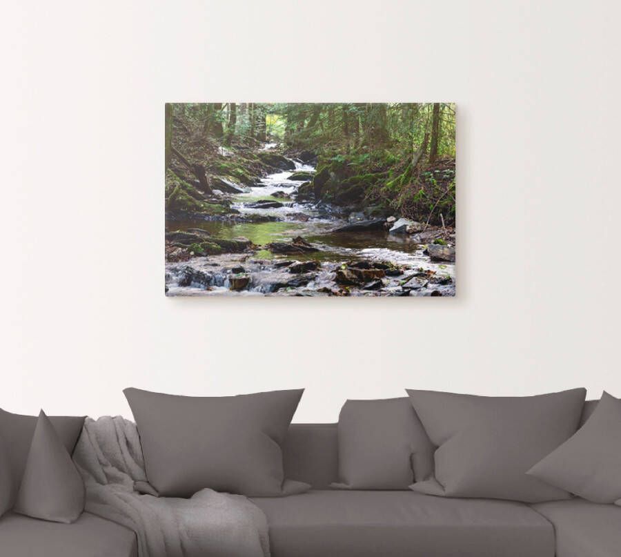 Artland Artprint Loop van de beek in het bos als artprint van aluminium artprint voor buiten artprint op linnen poster muursticker