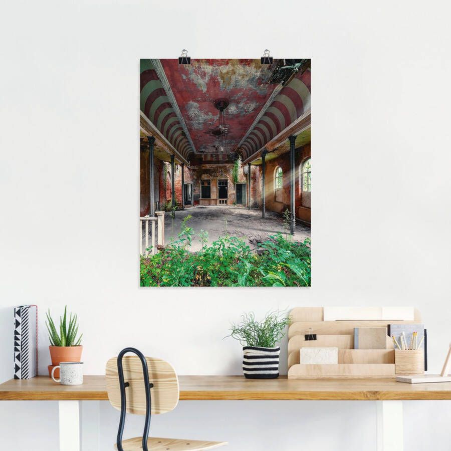 Artland Artprint Lost Place danszaal balzaal als artprint van aluminium artprint voor buiten artprint op linnen poster in verschillende maten. maten