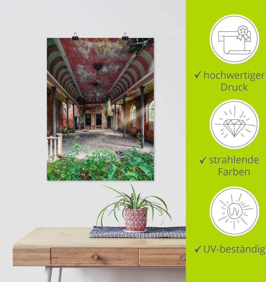 Artland Artprint Lost Place danszaal balzaal als artprint van aluminium artprint voor buiten artprint op linnen poster in verschillende maten. maten