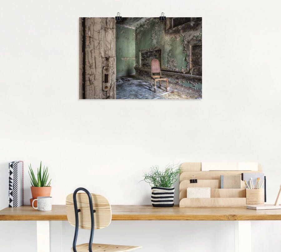 Artland Artprint Lost Place eenzame stoel als artprint van aluminium artprint voor buiten artprint op linnen poster muursticker