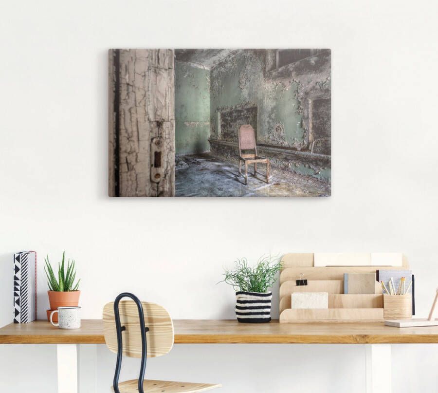 Artland Artprint Lost Place eenzame stoel als artprint van aluminium artprint voor buiten artprint op linnen poster muursticker