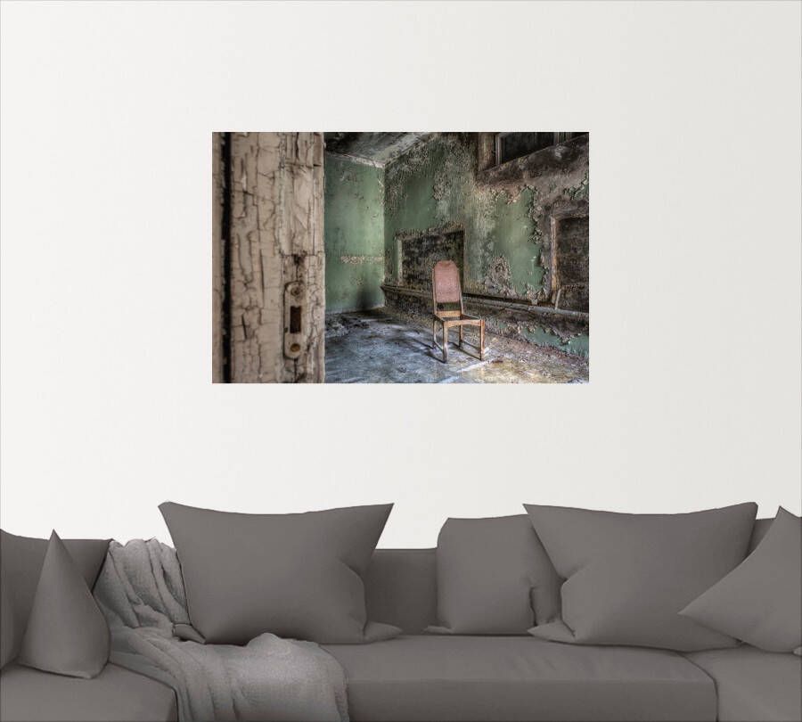 Artland Artprint Lost Place eenzame stoel als artprint van aluminium artprint voor buiten artprint op linnen poster muursticker