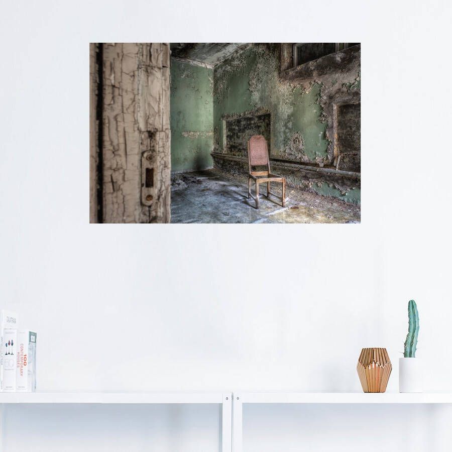 Artland Artprint Lost Place eenzame stoel als artprint van aluminium artprint voor buiten artprint op linnen poster muursticker