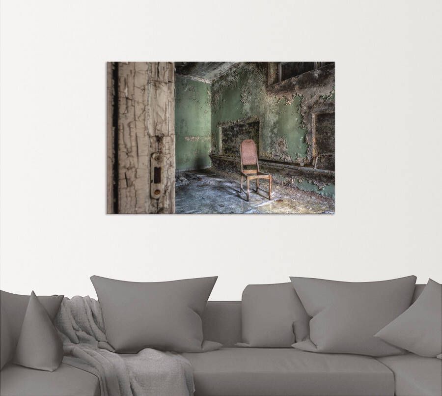 Artland Artprint Lost Place eenzame stoel als artprint van aluminium artprint voor buiten artprint op linnen poster muursticker