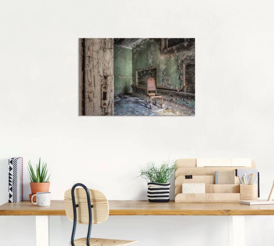 Artland Artprint Lost Place eenzame stoel als artprint van aluminium artprint voor buiten artprint op linnen poster muursticker