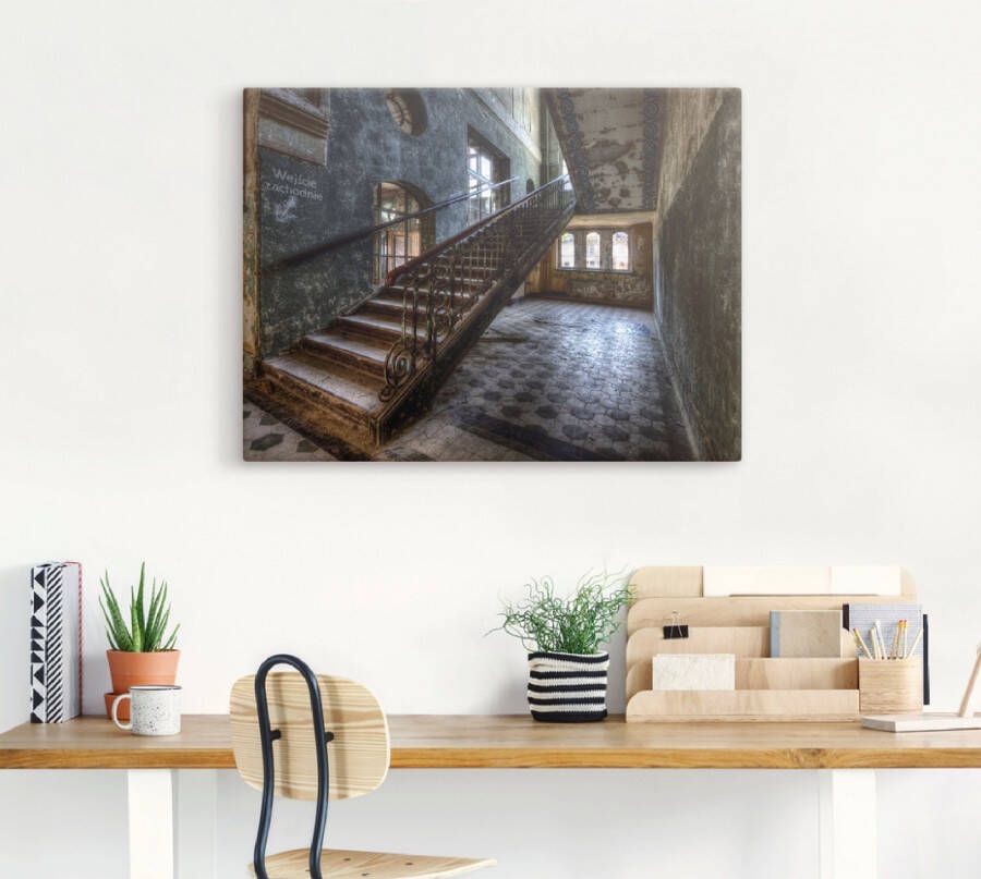 Artland Artprint Lost Place trappen als artprint op linnen poster in verschillende formaten maten