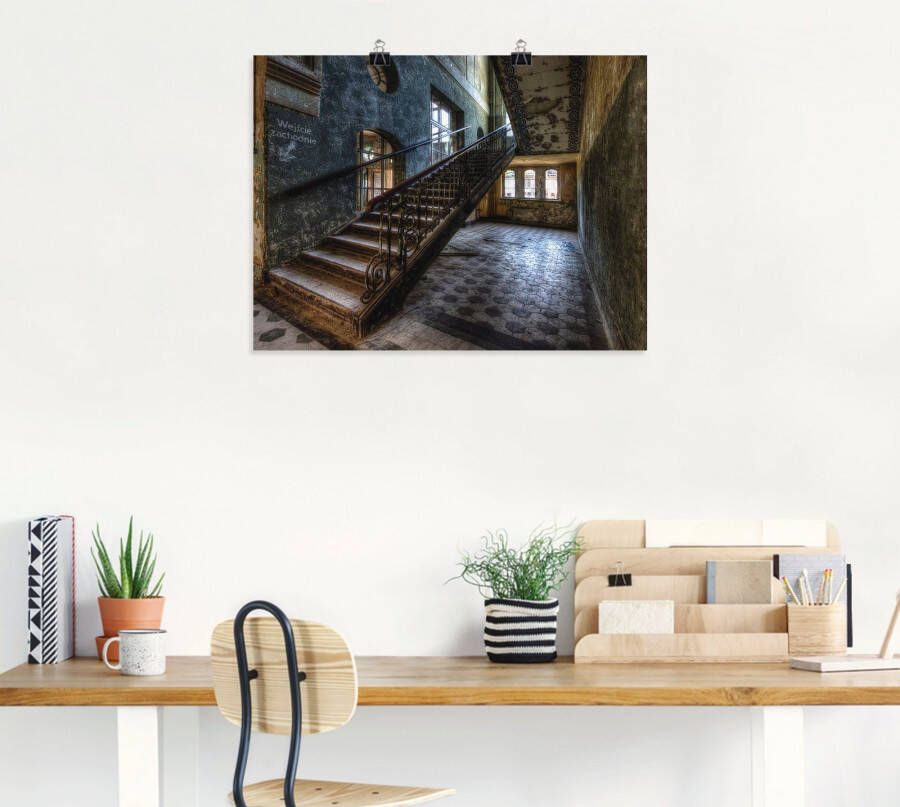 Artland Artprint Lost Place trappen als artprint op linnen poster in verschillende formaten maten