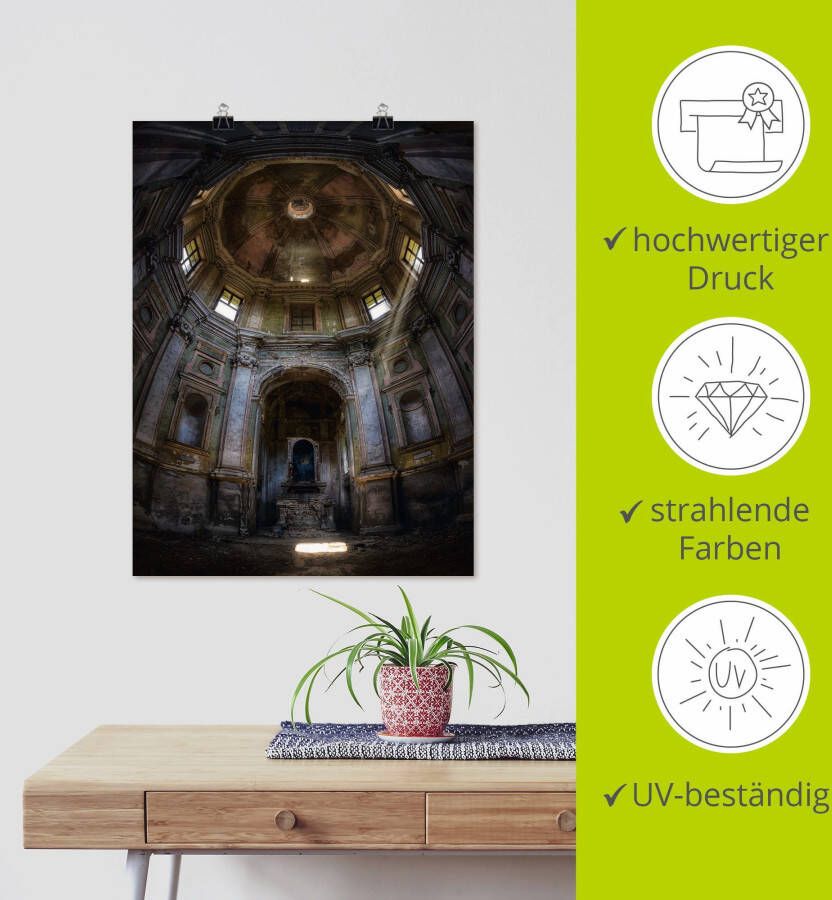 Artland Artprint Lost Place vervallen kerk verlaten als artprint op linnen poster in verschillende formaten maten