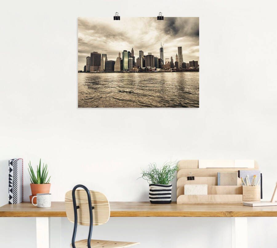 Artland Artprint Lower Manhattan skyline als artprint op linnen poster in verschillende formaten maten