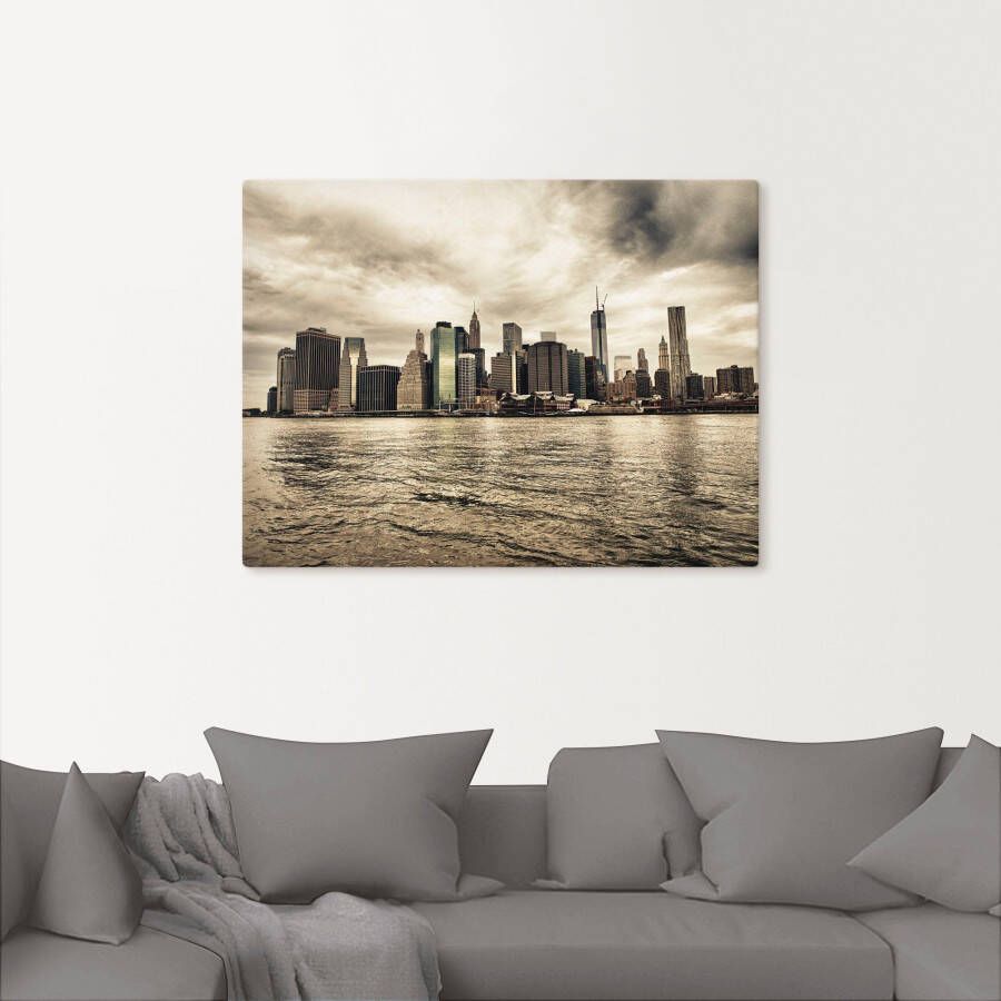 Artland Artprint Lower Manhattan skyline als artprint op linnen poster in verschillende formaten maten